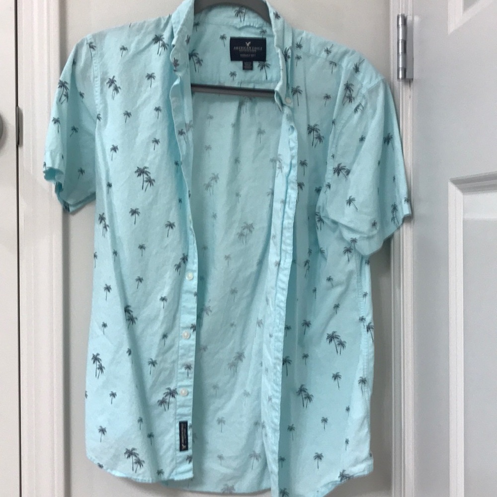 American Eagle Short Sleeve Collared Shirt